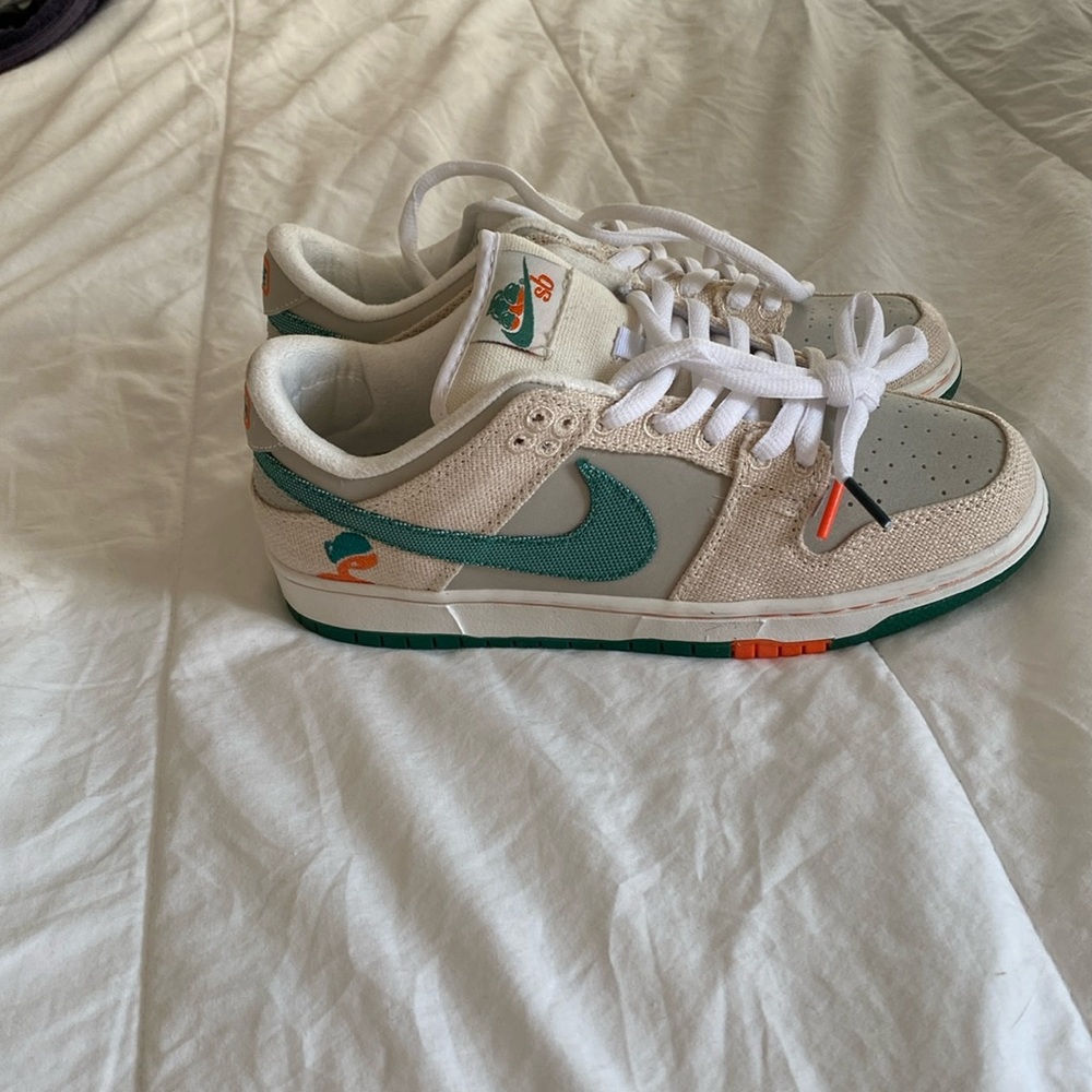 Green and Orange Nike Dunks